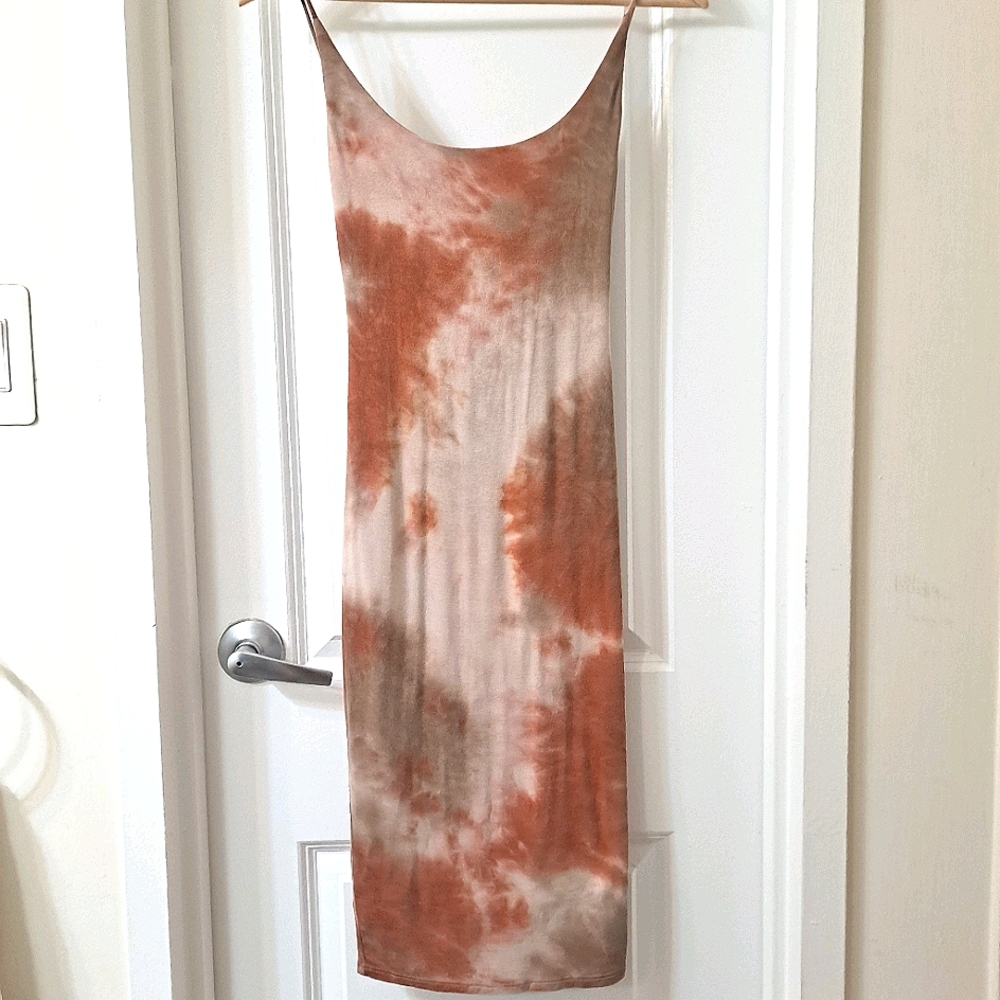 Tie dyed bodycon strappy midi sexy dress💥 💋